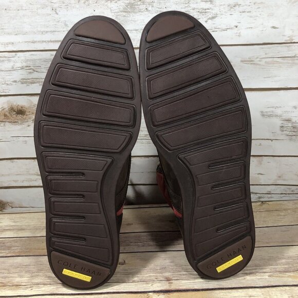 Cole Haan Grand Os Waterproof Canvas Boots Mens Size 10 C21692 Brown Red - Picture 11 of 11